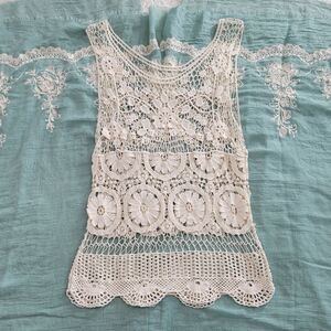 Crochet Tank Cream S